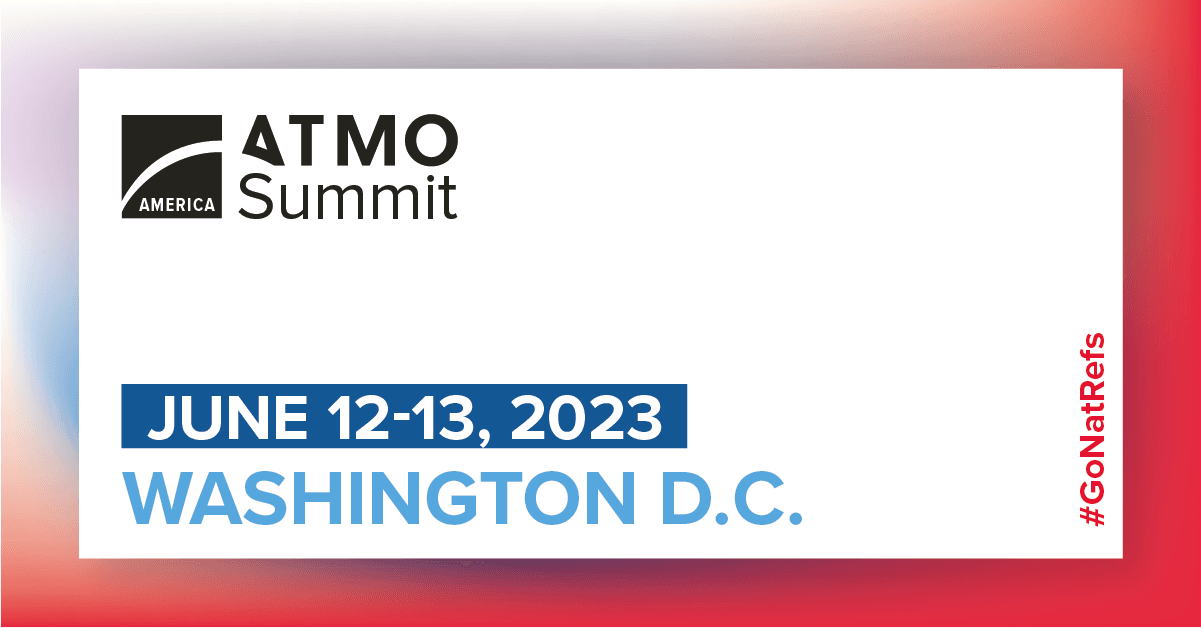 ATMO America 2023 banner 1 , conference about natural refrigerants, CO₂, ammonia, hydrocarbons. Banner about Sustainable event in US