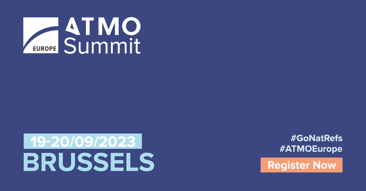 ATMO Europe Summit 2023, conference about natural refrigerants, CO₂, ammonia, hydrocarbons. Banner about Sustainable event in Europe