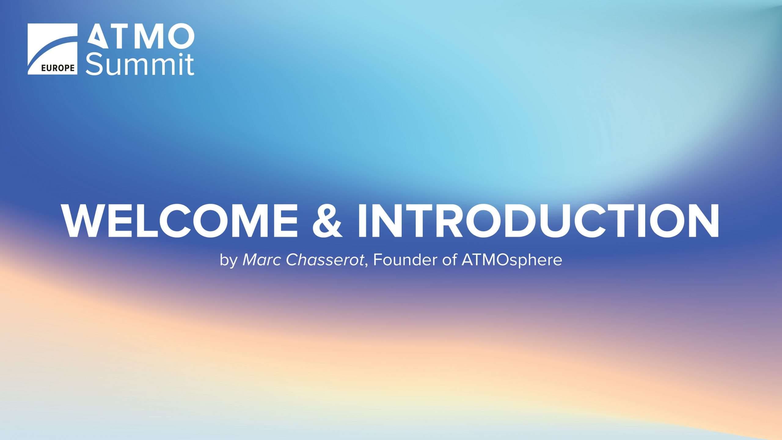 WELCOME & INTRODUCTION