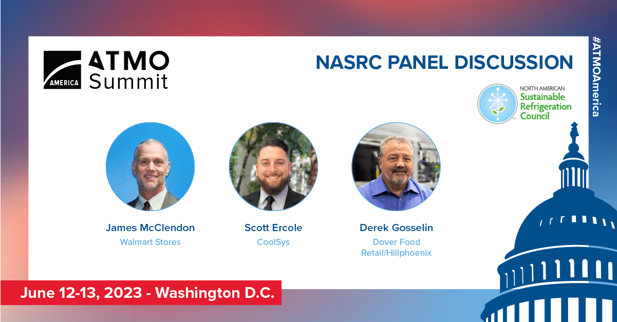 ATMO America_NASRC Panel Discussion banner. Event on Sustainable Natural Refrigerants