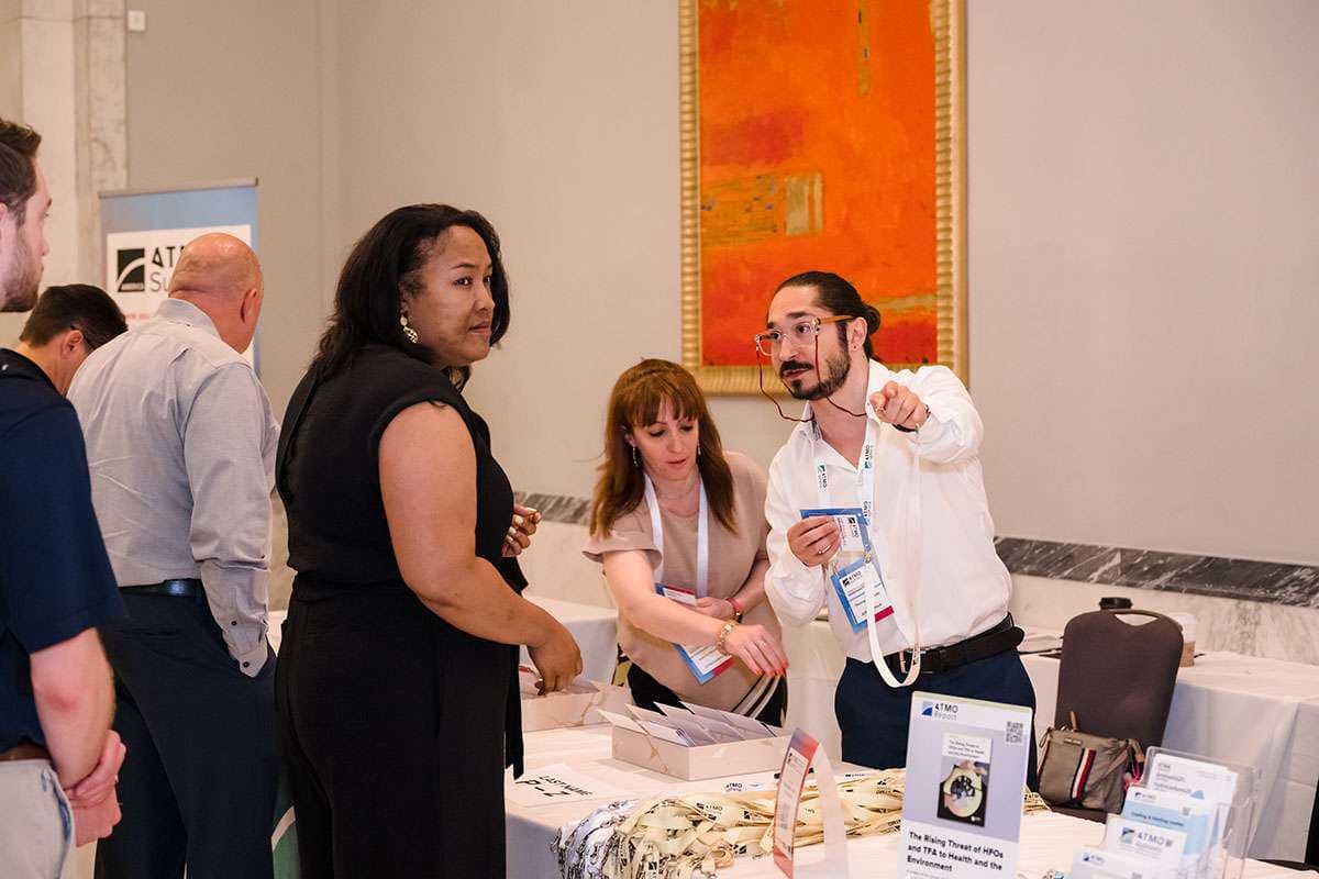 ATMOsphere America 2023 pictures. Event on Natural Refrigerants for HVACR industry. Delegates at registration desk 2